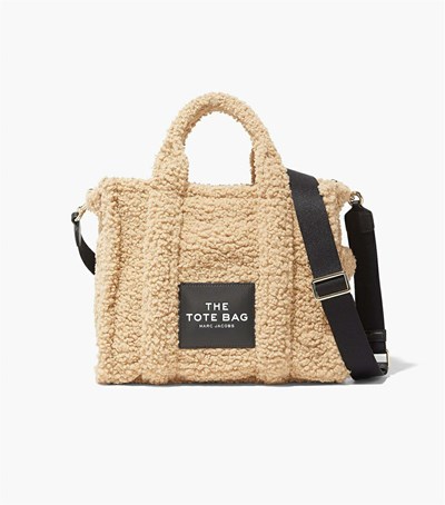 Beige Women's Marc Jacobs The Teddy Medium Tote Bags | TFG-395281