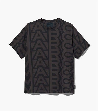 Black / Grey Women's Marc Jacobs The Monogram Big T Shirts | NYA-692817