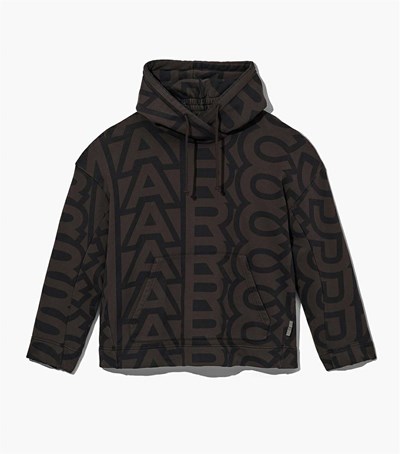 Black / Grey Women's Marc Jacobs The Monogram Oversized Hoodie | VYX-510739