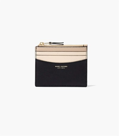 Black Multicolor Women's Marc Jacobs The Slim 84 Colorblock Zip Card Case Wallets | OEA-540168