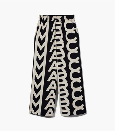 Black / White Women's Marc Jacobs The Monogram Oversized Pants | ONF-812037