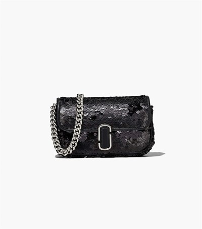 Black Women's Marc Jacobs The Sequin J Marc Mini Shoulder Bags | SUT-410728