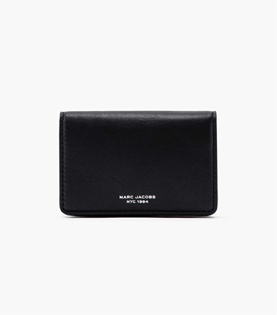 Black Women's Marc Jacobs The Slim 84 Flap Card Case Wallets | PKX-651078