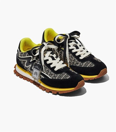 Black / Yellow Women's Marc Jacobs The Monogram Sneakers | OCQ-423971