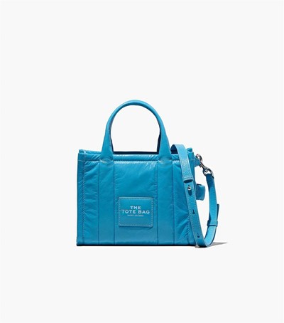 Blue Women's Marc Jacobs The Shiny Crinkle Mini Tote Bags | ZYA-460293