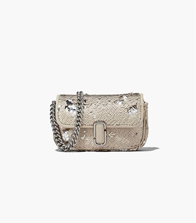 Cream / Silver Women's Marc Jacobs The Sequin J Marc Mini Shoulder Bags | WEU-235760