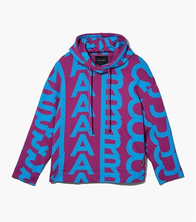 Purple / Blue Women's Marc Jacobs The Monogram Oversized Hoodie | GAP-342078