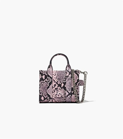 Purple Multicolor Women's Marc Jacobs The Snake-Embossed Micro Tote Bags | GNX-762103