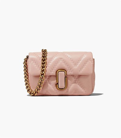 Rose Women's Marc Jacobs The Quilted Leather J Marc Shoulder Bags | GZX-125943